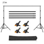 Supporto per fondale per studio fotografico 2 x 3 m, supporto per fondale, staffa a traversa (nero)