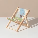 Artigianato in legno Mini desktop ornamento Fotografia Giocattoli Sedia da spiaggia Supporto per telefono, Stile: E