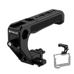 PULUZ Maniglia superiore a sgancio rapido in metallo a doppio filetto con slitta fredda per stabilizzatore della gabbia della fotocamera (nero)