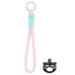 BRDRC Sports Camera Lanyard con vite da 1/4 di pollice, anti-perdita, cinturino da polso, accessori (corda rosa chiaro, nodo blu)