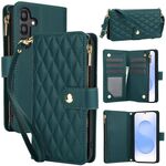 Per Samsung Galaxy S25+ / S24+ 5G YM016 Custodia per telefono in pelle con cerniera rombica e cordino (verde)