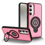 Custodia magnetica con supporto ad anello per Samsung Galaxy S24 5G (rosa brillante)