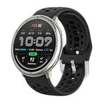 Cinturino sportivo in silicone con fibbia argentata per Amazfit Active 2 nero EDA007768501D 6922477518284