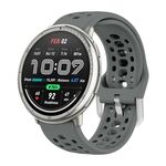 Per Amazfit Active 2 Cinturino Sportivo in Silicone con Fibbia Argentata (Grigio Siderale)