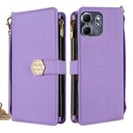 Per Infinix Hot 50i 4G Custodia a tracolla in pelle con texture incrociata (viola)