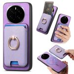 Per Honor Magic7 Retro Cross Leather Ring Vertical Insert Card Bag MagSafe Custodia per telefono (viola)