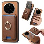 Per Honor Magic7 Retro Cross Leather Ring Vertical Insert Card Bag MagSafe Custodia per telefono (marrone)