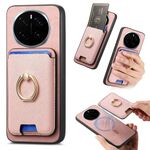 Per Honor Magic7 Pro Retro Cross Leather Ring Vertical Insert Card Bag MagSafe Custodia per telefono (rosa)