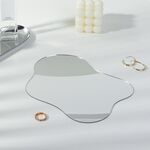 Vassoio riflettente con specchio acrilico di forma irregolare da 22x17 cm, per esporre gioielli, accessori per foto, sfondo fotografico, decorazione