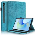 Per Samsung Galaxy Tab S10 FE+ Life Tree Series Custodia in pelle con flip orizzontale per tablet (blu lago)
