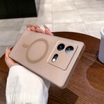 Per vivo iQOO Neo8 Fine Hole Ice Fog MagSafe PC Phone Case (oro)