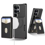 Per Samsung Galaxy S22 Ultra 5G 2-in-1 Custodia magnetica MagSafe in pelle con retro per telefono (nero)
