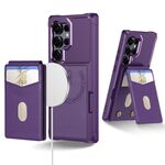 Per Samsung Galaxy S22 Ultra 5G 2-in-1 Custodia magnetica MagSafe in pelle con retro per telefono (viola)