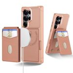 Per Samsung Galaxy S22 Ultra 5G 2-in-1 Custodia magnetica MagSafe in pelle con retro per telefono (rosa)