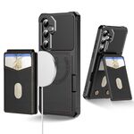 Per Samsung Galaxy S25 5G 2-in-1 Custodia magnetica MagSafe in pelle con retro per telefono (nero)