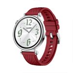 Cinturino Kalebol 18mm Universale con Fibbia in Silicone Argentato (Rosso)