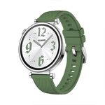 Cinturino Kalebol 18mm Universale con Fibbia in Silicone Testurizzato Argento (Verde Abete)