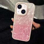 Per iPhone 13 PC Lens Ring Gradient Shell Texture 3 in 1 Custodia per telefono (rosa)