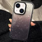 Per iPhone 13 PC Lens Ring Gradient Shell Texture 3 in 1 Custodia per telefono (nero)