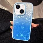 Per iPhone 13 PC Lens Ring Gradient Shell Texture 3 in 1 Custodia per telefono (blu)
