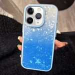 Per iPhone 11 Pro Max PC Lens Ring Gradient Shell Texture 3 in 1 Custodia per telefono (blu)