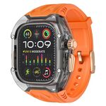 Per Apple Watch 46mm / 45mm / 44mm / 42mm Kalebol Glacier Cinturino in silicone trasparente integrato (arancione trasparente nero)