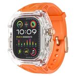 Per Apple Watch Ultra 2/1 49mm Kalebol Glacier Cinturino in silicone trasparente integrato (arancione trasparente)