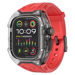 Per Apple Watch Ultra 2/1 49mm Kalebol Glacier Cinturino in silicone trasparente integrato (rosso trasparente nero)
