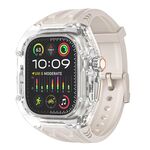 Per Apple Watch Ultra 2/1 49mm Kalebol Glacier Cinturino in silicone trasparente integrato (Starlight Transparent)