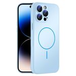 Per iPhone 14 Pro Custodia sottile in vetro AG con protezione della pelle e MagSafe (azzurro cielo)