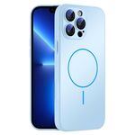Per iPhone 13 Pro Custodia sottile in vetro AG con protezione per la pelle e MagSafe (azzurro cielo)