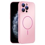Per iPhone 11 Pro Max Custodia sottile in vetro AG con protezione per la pelle e MagSafe (rosa)