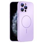 Per iPhone 11 Pro Max Custodia sottile in vetro AG con protezione per la pelle e cerchio MagSafe (viola)
