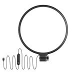 Lampada LED per fotografia con luce di riempimento in streaming live, protezione per gli occhi del telefono cellulare, lampada per selfie con luce soffusa, specifiche: 8 pollici (nero)