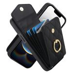 Per iPhone 16e Custodia per telefono con trama rombica e cordino lungo (nero)