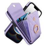 Per iPhone 16e Custodia per telefono con trama rombica e cordino lungo (viola chiaro)