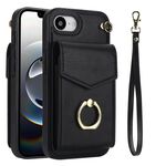 Per iPhone 16e Custodia per telefono con supporto ad anello RFID (nero)