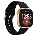 Cinturino in silicone con fibbia ad ardiglione Kalebol per Fitbit Versa 3/4 (nero)