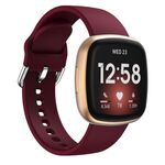 Cinturino in silicone con fibbia ad ardiglione Kalebol per Fitbit Versa 3/4 (rosso vino)