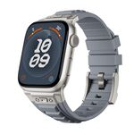 Per Apple Watch 46mm / 49mm / 45mm / 44mm Kalebol High Stretch Silicone Armor Watch Band (grigio titanio)