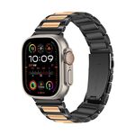 Cinturino per Apple Watch da 46 mm / 49 mm / 45 mm / 44 mm in lega di zinco con lavorazione Kalebol (nero, oro rosa)