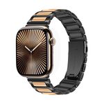 Cinturino per Apple Watch da 42 mm / 41 mm / 40 mm / 38 mm in lega di zinco con lavorazione Kalebol (nero, oro rosa)