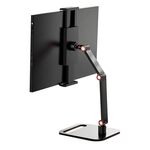 Supporto da tavolo per monitor tablet telefono a 3 sessioni, altezza e angolazione regolabili, staffa per schermo fino a 17,3 pollici