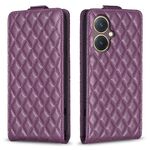 Per vivo Y27 4G Diamond Lattice Custodia in pelle con vibrazione verticale (viola scuro)