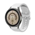 Per Samsung Galaxy Watch 6/6 Cinturino per orologio in silicone con fibbia in puro colore punteggiato onda classica (bianco)