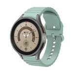 Per Samsung Galaxy Watch 6/6 Cinturino per orologio in silicone con fibbia in puro colore punteggiato onda classica (verde chiaro)