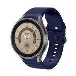 Per Samsung Galaxy Watch 6/6 Cinturino per orologio in silicone con fibbia in puro colore punteggiato onda classica (blu notte)