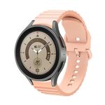 Per Samsung Galaxy Watch 6/6 Cinturino per orologio in silicone con fibbia in puro colore punteggiato onda classica (rosa)