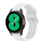 Per Samsung Galaxy Watch 6/6 cinturino classico in silicone con fibbia tinta unita, taglia: taglia S (bianco)