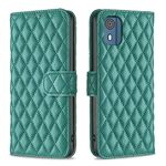 Per Nokia C02 Diamond Lattice Wallet Flip Custodia in pelle per telefono (verde)